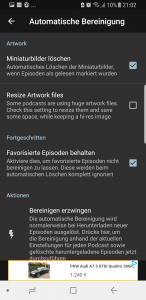 Einstellungen Podcast Addict