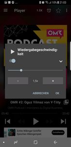 Abspielgeschwindigkeit einstellen bei Podcast Addict