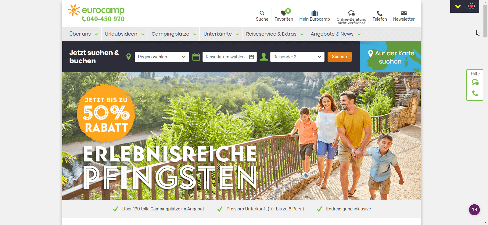 eurocamp familienurlaub buchen